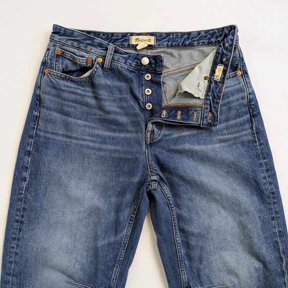 Madewell The Darted Barrel-Leg Jeans 29 High-Rise Medium Wash Denim - Picture 5 of 12